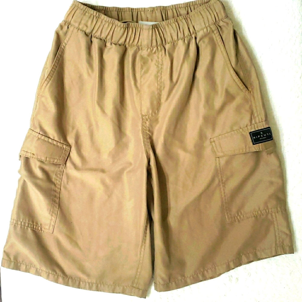 Big Boys Rip Curl sz S khaki elastic waist shorts